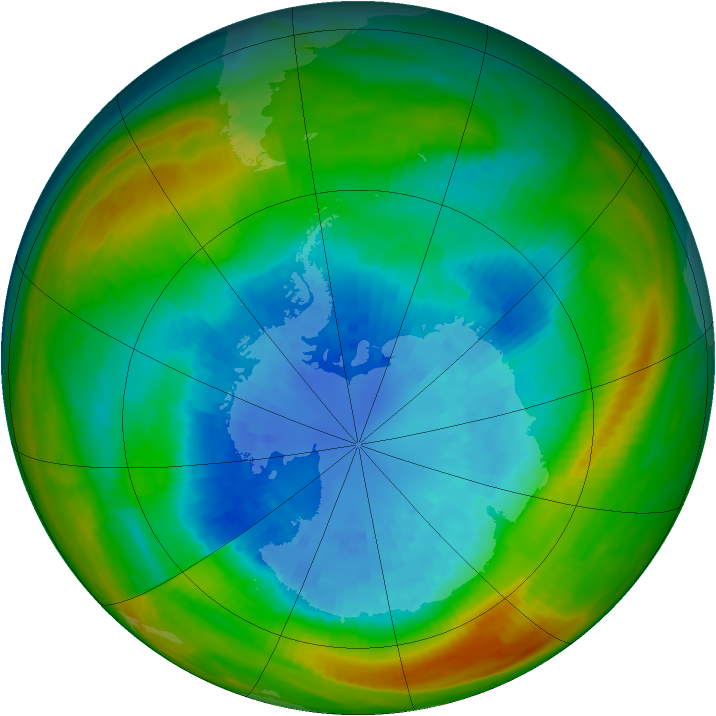 Antarctic ozone map for 12 September 1982